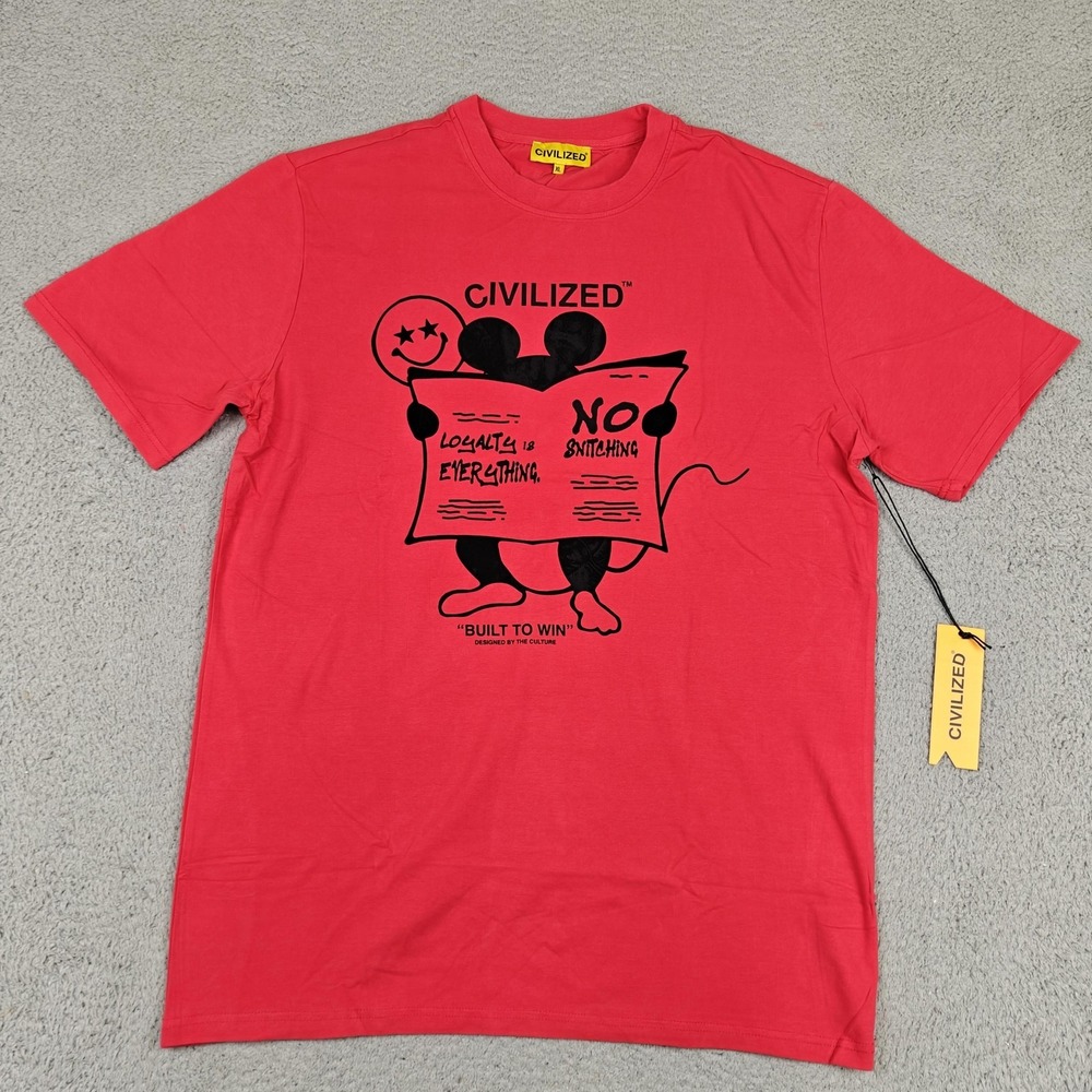 Civilized Shirt Mens XL Red Loyalty Is Everything Graphic Tee Streetwear New‎
